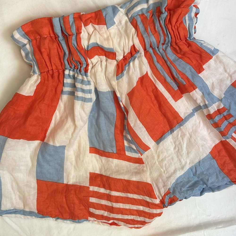 Faithfull the Brand Habana shorts in Ylang print 100% linen high elastic pull on - Picture 8 of 9